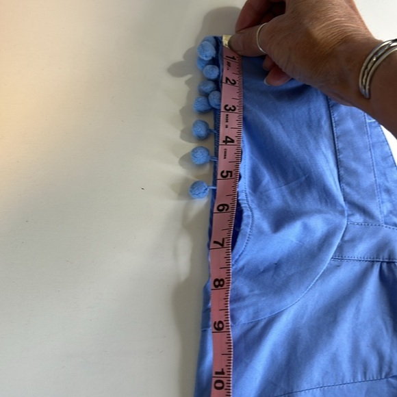 J. CREW SQUARE NECK BLUE SQUARE NECK WITH POM POMS MADE IN INDIA SZ 00 - Picture 15 of 15